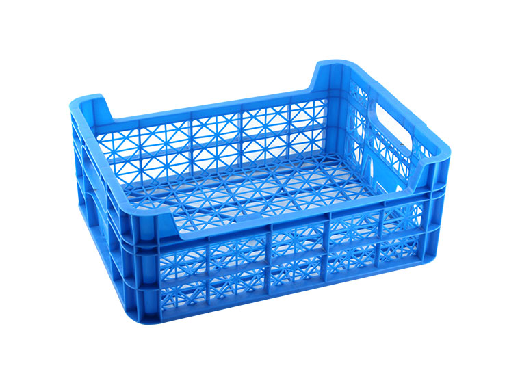 blue plastic crate